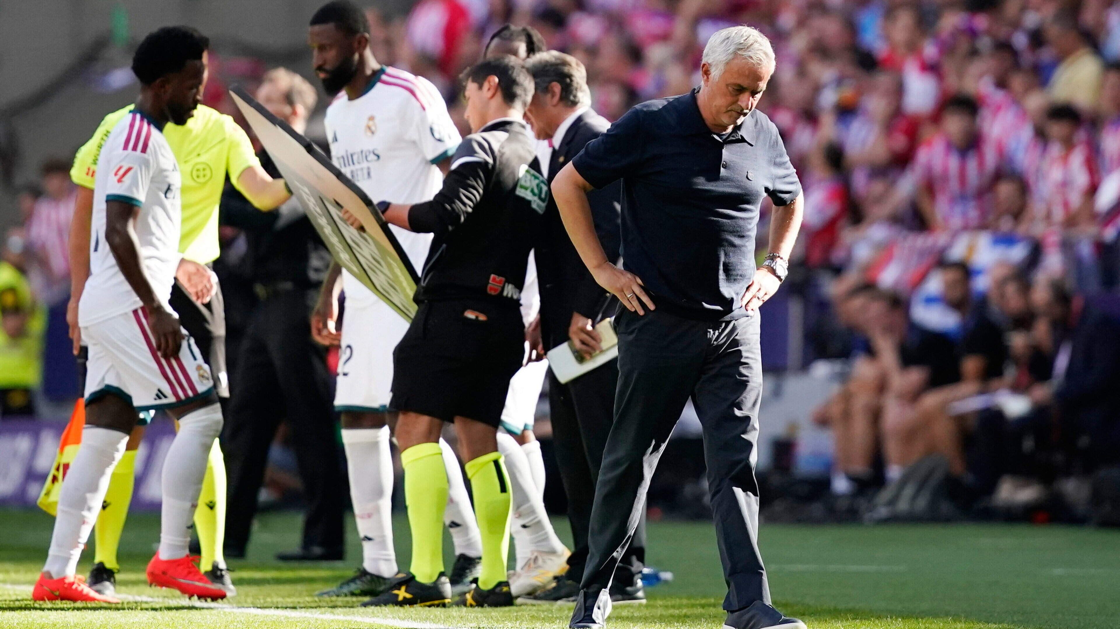 Jose Mourinho uses print-outs to lambast referee after Madrid derby defeat